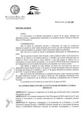 Resolución n°733 del Consejo Directivo del día 21 de agosto de 2018.