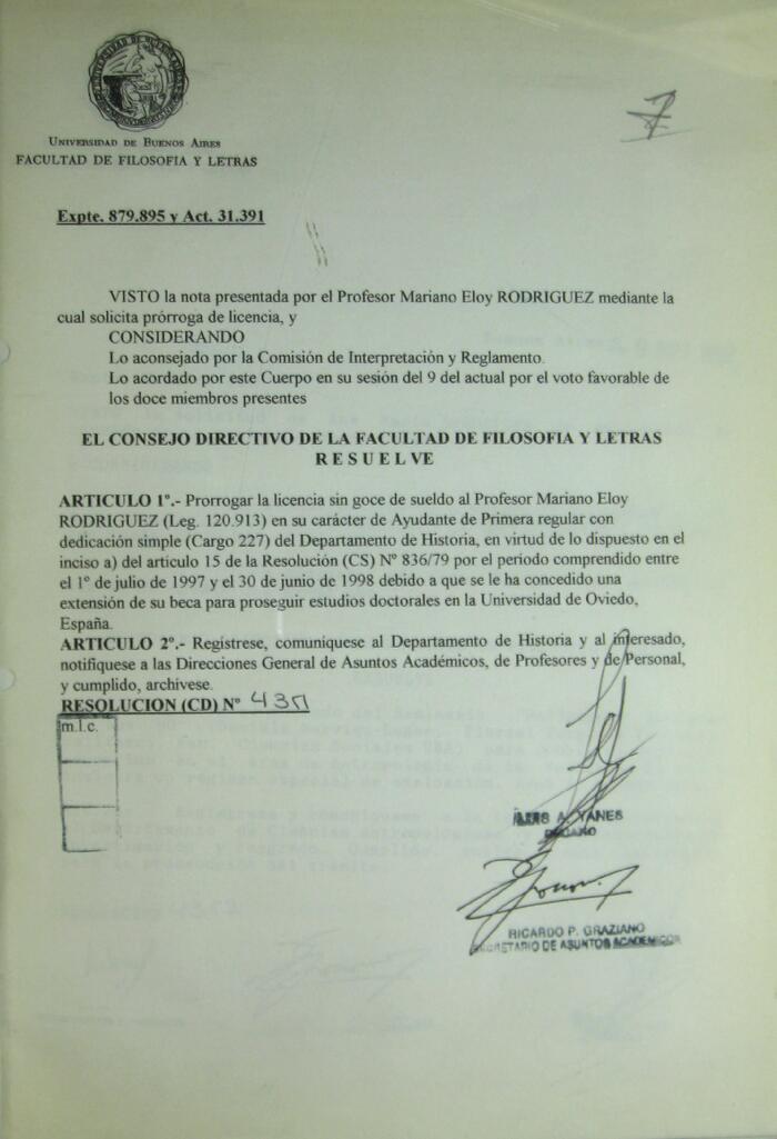 Libro de Resoluciones del Consejo Directivo de septiembre a octubre de 1997. (Res. 4351-4550)