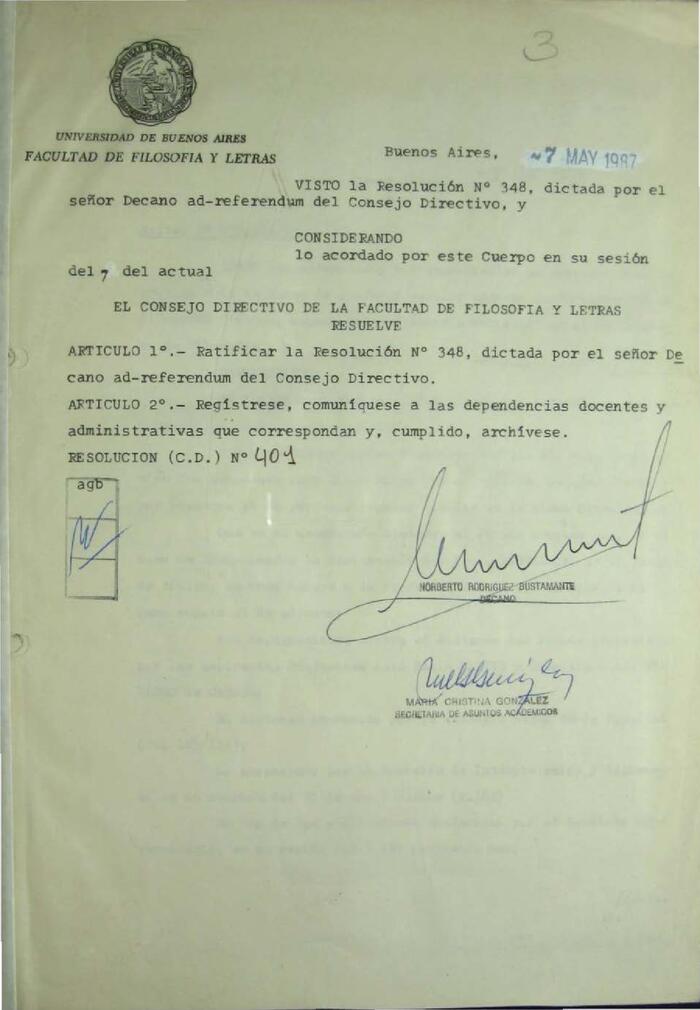 Libro de Resoluciones del Consejo Directivo de mayo a septiembre de 1987. (Res. 401-550)